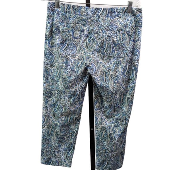 TALBOTS PETITES MODERN FIT Cotton Stretch Capri Pants Paisley Size 6 Petite - Picture 6 of 10